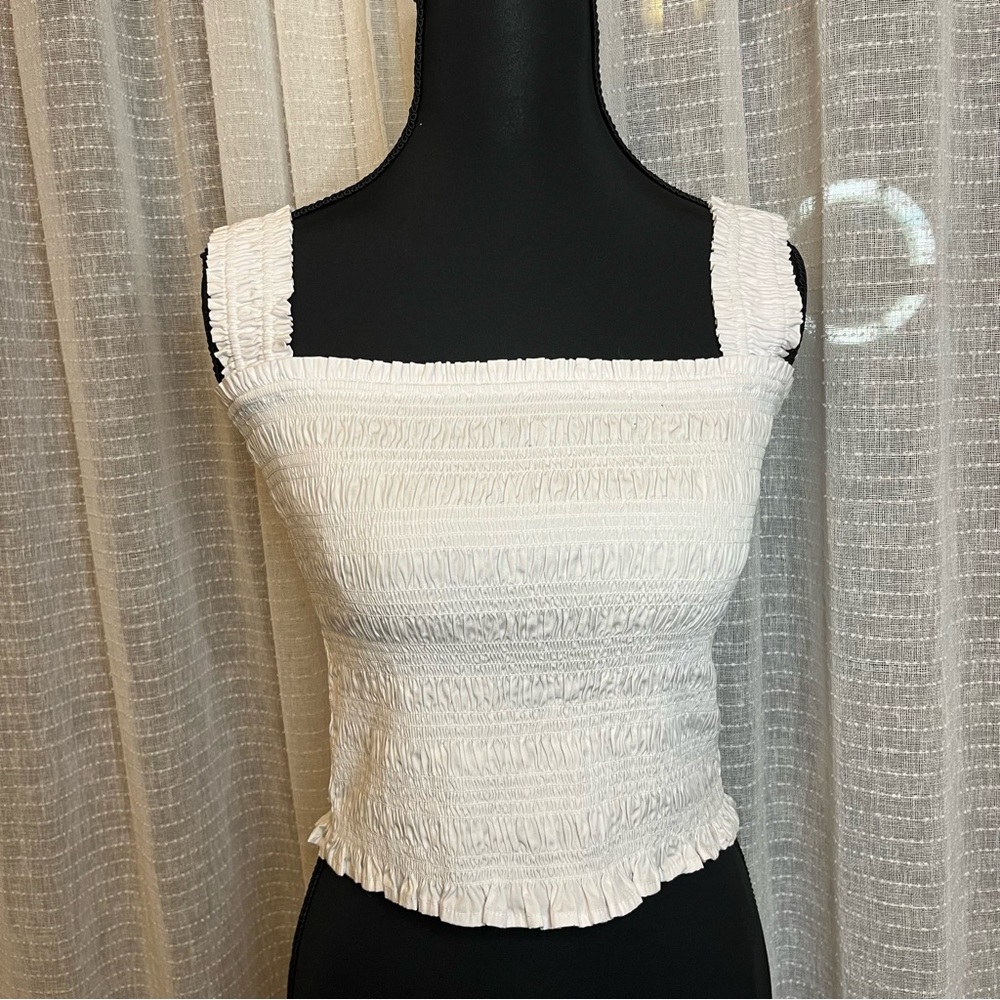 Madewell White Smocked Women's Top NWT Size Small